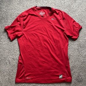 Red Nike Pro DryFit shirt